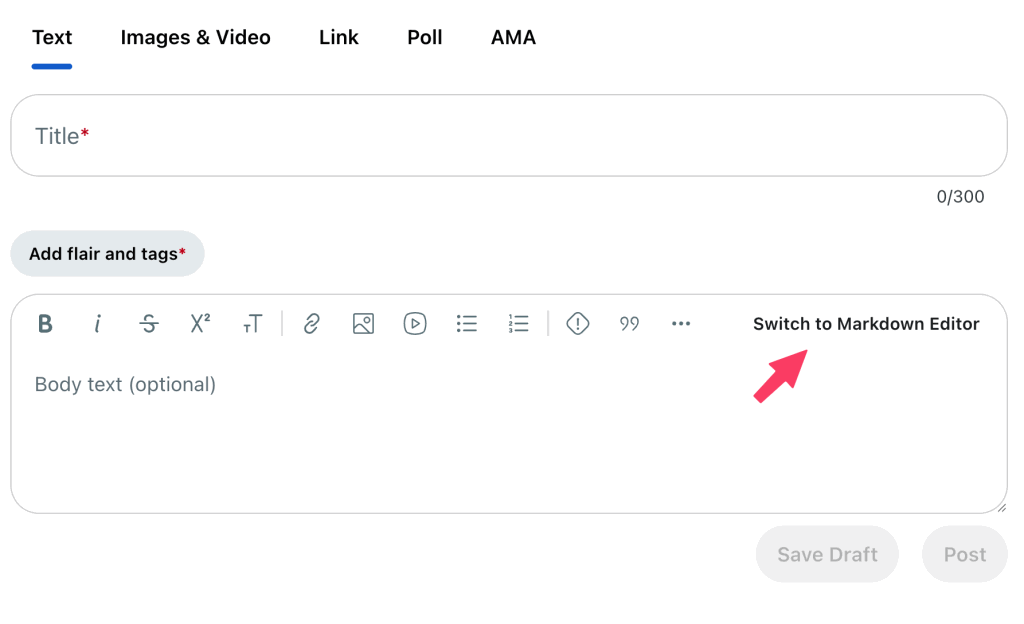 markdown post reddit